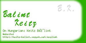 balint keitz business card